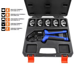 6PC Quick Change Crimper Kit - Deutsch Contacts, DTP/DT/DTM - Barrel Type, Solid Stamped & Formed