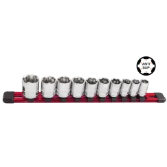 3/8\"DR 10PC SAE X-Treme Grip Socket Rail Set