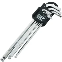 MAGNETIC BALL DRIVE HEX KEY SET - METRIC CHROME - 9PC