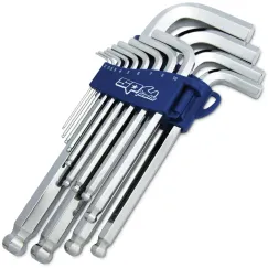 JUMBO MAGNETIC BALL DRIVE HEX KEY SET - METRIC CHROME - 13PC