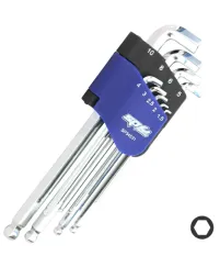 Ball Drive Hex Key Set - Stubby - Metric - Colour Coded (BLUE) - 9pc