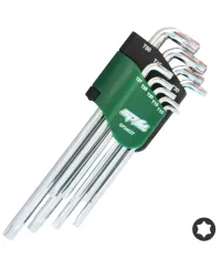 Key Set - Stubby - Tamper Proof Torx - Colour Coded (GREEN) - 9pc