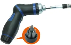 1/4\"DR BIT SET & ROTATABLE RATCHET DRIVER - 9PC