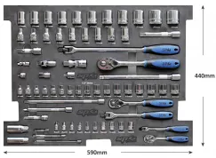 FOAM TRAY - METRIC ONLY - 70PC - SOCKETS & ACCESSORIES INCLUDED