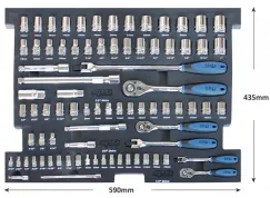 FOAM TRAY - METRIC/SAE - 81PC - SOCKETS & ACCESSORIES INCLUDED