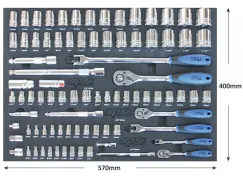 FOAM TRAY - METRIC/SAE - 84PC - SOCKETS & ACCESSORIES INCLUDED