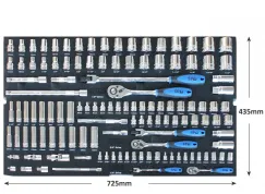 FOAM TRAY - METRIC/SAE - 122PC - SOCKETS & ACCESSORIES INCLUDED