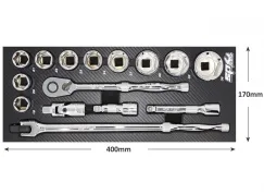 FOAM TRAY - TECH SERIES METRIC ONLY - 15PC - SOCKETS & ACCESSORIES INCLUDED
