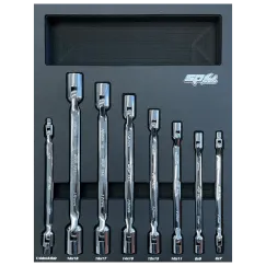 Dual Flexhead Socket Spanner Set - 8PC - House in EVA Foam
