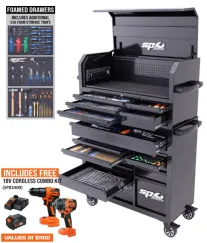 Sumo Series Power Hutch Tool Kit - 550pc - Metric/SAE - Black/Black Handles BONUS EVA