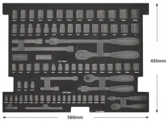 EVA FOAM TOOL STORAGE (81PC METRIC/SAE) - SOCKETS
