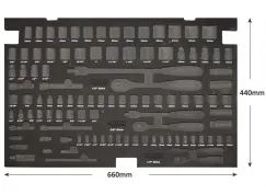 EVA FOAM TOOL STORAGE (103PC METRIC/SAE) - SOCKETS
