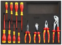FOAM TRAY TOOL KIT - 12PC - VDE INSULATED - SCREWDRIVERS & PLIERS