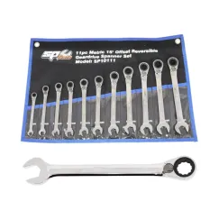 GEAR DRIVE ROE SPANNER SET - 15° OFFSET - METRIC - 11PC
