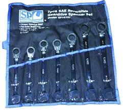 7pc SAE 15° Offset Reversible Geardrive Spanner Set