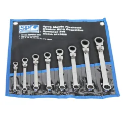 DOUBLE RING GEAR DRIVE SPANNER SETS - FLEX HEAD - SAE - 6PC