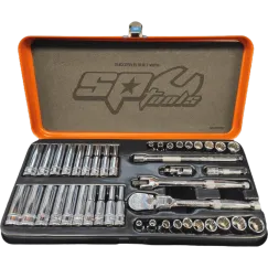 1/4\"DR SOCKET SET - 6PT & 12PT METRIC/SAE - 43PC