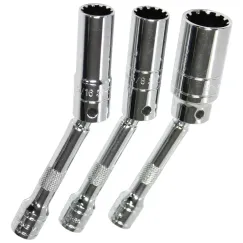 3/8\"DR MAGNETIC SPARK PLUG SPLINE SOCKET SET - 3PC