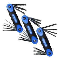 3pc Folding Magnetic Key Set - Chrome