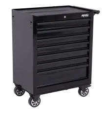 Custom Series Roller Cabinet - 7 Drawer - Black/Black - With Mag Wheels