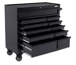 Custom Series Roller Cabinet - 11 Drawer - Black/Black