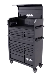SUMO SERIES POWER HUTCH TOOL BOX - 18 DRAWER - BLACK/BLACK HANDLES