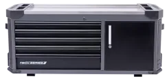Tech Series Tool Box with Power Tool Cupboard - 5 Drawer - Diamond Black