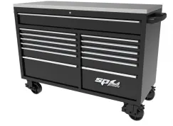 59\" USA SUMO SERIES WIDE ROLLER CABINET - 13 DRAWER - BLACK/CHROME