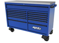 59\" USA SUMO SERIES WIDE ROLLER CABINET - 13 DRAWER - BLUE/BLACK