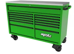 59\" USA SUMO SERIES WIDE ROLLER CABINET - 13 DRAWER - GREEN/BLACK