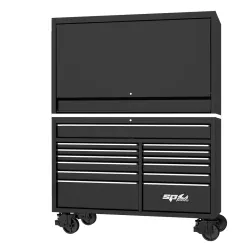 59\" USA SUMO SERIES ROLLER CABINET & POWER TOP HUTCH COMBO - BLACK/CHROME