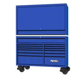 59\" USA SUMO SERIES ROLLER CABINET & POWER TOP HUTCH COMBO - BLUE/BLACK