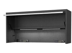73\" USA SUMO SERIES WIDE POWER TOP HUTCH - SHELF, PEGBOARD, LIGHT - BLACK/CHROME