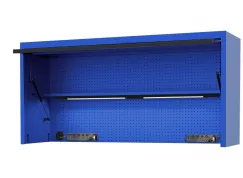 73\" USA SUMO SERIES WIDE POWER TOP HUTCH - SHELF, PEGBOARD, LIGHT - BLUE/BLACK