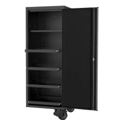 27\" USA SUMO SERIES SIDE CABINET - 4 ROLLER SHELVES & 1 FIXED SHELF - BLACK/CHROME