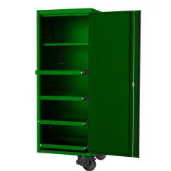 27\" USA SUMO SERIES SIDE CABINET - 4 ROLLER SHELVES & 1 FIXED SHELF - GREEN/BLACK