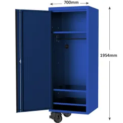 27\" USA SUMO SERIES SIDE CABINET - 3 FIXED SHELVES & CLOTHES HANG RAIL - BLUE/BLACK