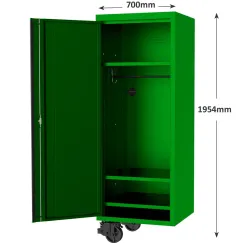 27\" USA SUMO SERIES SIDE CABINET - 3 FIXED SHELVES & CLOTHES HANG RAIL - GREEN/BLACK