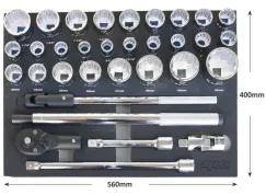 Foam Tray - Metric/SAE - 32pc - Sockets & Accessories Included