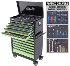 Sumo Custom Series Tool Kit - 417pc - Metric/SAE - Green - Plus Bonus Eva Trays