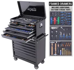 Sumo Custom Series Tool Kit - 452pc - Metric/SAE - BLK/BLK - Plus Bonus Eva Trays