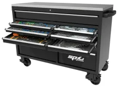 USA Sumo Series Roller Cabinet Tool Kit - 59\" - Metric/SAE - 652pc - Black/Chrome Handles NZ KIT