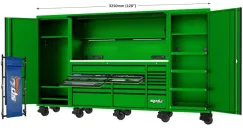 USA Sumo Series Workstation Tool Kit - 128\" - Metric/SAE - 708pc - Green/Black Handles
