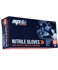 SP Tools Black Nitrile Disposable Gloves - (XL) - Box of 100