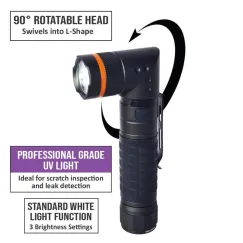 Torch/Work Light - UV Inspection led Multifunction - Mag base - Rotatable Head