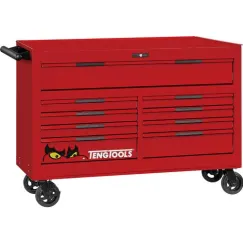 Teng Pro35™ 53in Roller Cabinet 9 Drawers Red