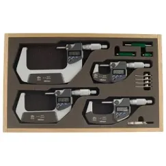 Mitutoyo Set Digimatic Micrometers 0 - 4\"/100mm IP65 Coolant Proof