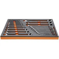 23PC 90T REV RATCHETING WRENCH SET IN EVA TRAY