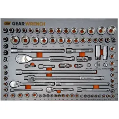90PC 1/4 INCH - 3/8 INCH & 1/2 INCH DRIVE SOCKET SET IN EVA TRAY