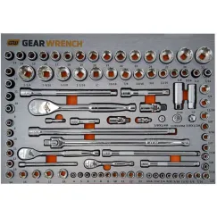 90PC 1/4 INCH - 3/8 INCH & 1/2 INCH DRIVE SOCKET SET IN EVA TRAY